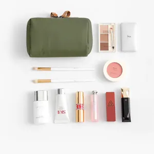 Portable Mini Makeup Bag Waterproof Nylon Cosmetic Pouch Travel Toiletry Organizer Small Lipstick Storage Bag For Women