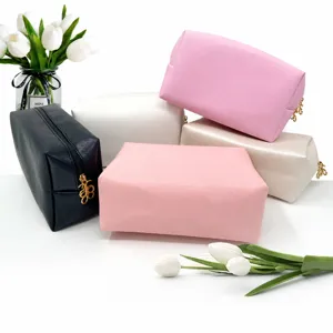 Waterproof PU Leather Cosmetic Bag Portable Travel Makeup Pouch Cute Octagonal Toiletry Organizer Handbag For Women