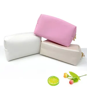 Waterproof PU leather cosmetic bag travel makeup organizer set in three classic colors.