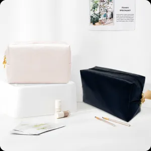 Portable Travel Waterproof PU Leather Cosmetic Bag Large Capacity Octagonal Makeup Pouch Zipper Toiletry Bag For Women