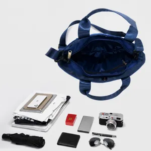 Casual nylon travel tote bag lightweight multi-pocket shoulder bag for women daily commute