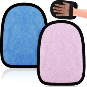 Sand removal mitts beach cleaning gloves blue pink set for kids and adults outdoor travel