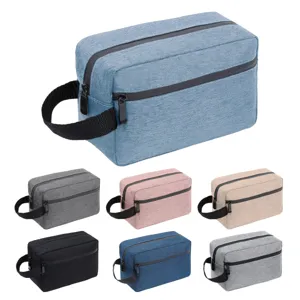 Portable waterproof travel toiletry bag with multiple color options and side handle details.