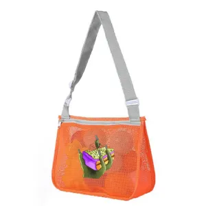 Halloween children mesh beach bag toy storage shoulder bag orange cute spooky design