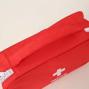 Sac de premiers secours rouge portable trousse d'urgence médicale avec poignée et zip.