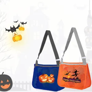 Halloween Kids Cartoon Mesh Beach Bag Hollow Out Toy Storage Bag Children Shell Collecting Shoulder Bag