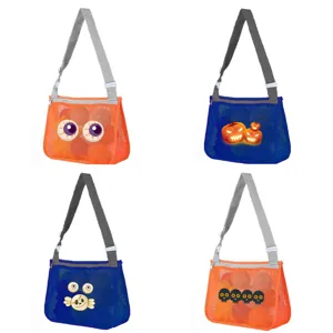 Halloween kids mesh beach bag toy storage shoulder bag cute cartoon pattern shell bag