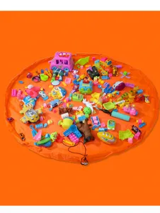 Portable children toy storage bag collapsible play mat large capacity toy organizer