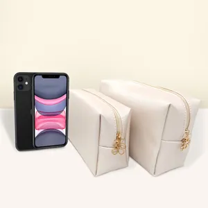 PU leather waterproof cosmetic bag travel makeup pouch portable toiletry organizer set