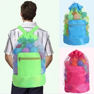 Bolsa de Almacenamiento de Juguetes de Playa para Niños Mochila de Malla Plegable Ligera Organizador de Viaje al Aire Libre Bolsa Tote Para Niños