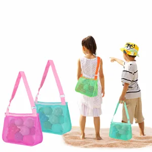 Kids Beach Bag Mesh Storage Bag Breathable Travel Tote Bag Portable Toy Organizer Handbag for Children Outdoor
