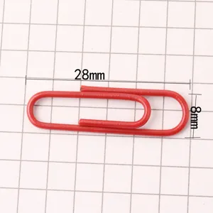 Grote rode kunststof gecoate metalen paperclips kantoor stationery bladwijzer 28mm hoofdfoto