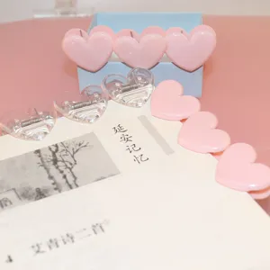Deliziosi clip a forma di cuore rosa e trasparenti per foto promemoria e decorazioni casa.