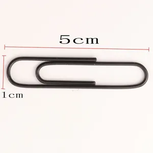 Black coated large paperclip office metal bookmark 5cm clip stationery sorting tool