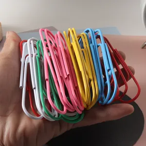 Large colorful paper clips, metal coated large paperclips for school office file organization.