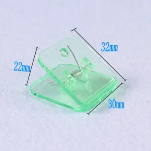 Transparent green acrylic binder clip office stationery document paper clamp 32x30x22mm