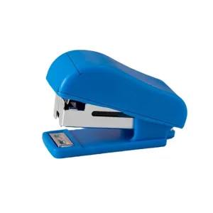 Mini grapadora azul compacta para oficina y escuela, herramienta de encuadernacion.