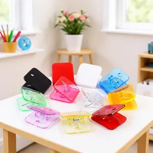 Acrylic Document Clips Colorful Memo Note Binder Clips Transparent Plastic Paper Clamp Office School Stationery Supplies