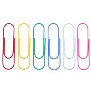 Large colorful paper clips set, metal rust-resistant office stationery for school document organizing