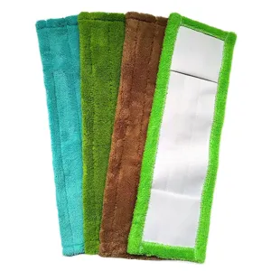Rechange de balai plat en microfibre chiffon absorbant en polaire corail pour le sol