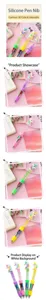 Adorable unicorn quicksand multi-color ballpoint pen 4-in-1 ink pen for stationery