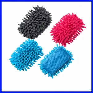 Chenille Cleaning Sponge Block Blackboard Eraser Sandwich Mesh Microfiber Car Cleaning Multipurpose Household Cleaning Tool