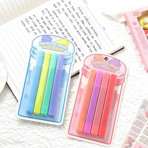 Macaron Pastel Markeerstiften Set Beitelpunt Studenten Briefpapier Markeerpennen Voor Journaling Kantoor Schoolbenodigdheden Esthetische Schilderen Markeerstiften