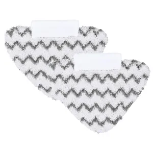 Replacement microfiber steam mop pads, triangular chevron design, cleaning cloth replacement.