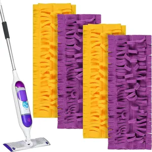 Set de mopa pulverizadora y recambios de mopa de microfibra para limpieza eficiente del suelo.