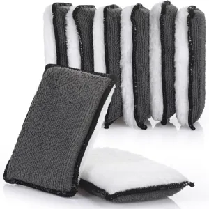 Double-sided coral velvet car cleaning sponge blocks, efficient microfiber auto washing tool.