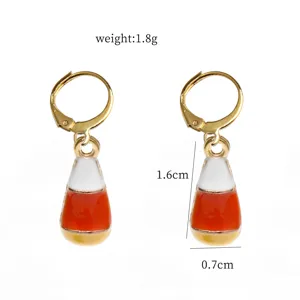 Halloween candy corn enamel drop earrings cute festive holiday jewelry for women girls