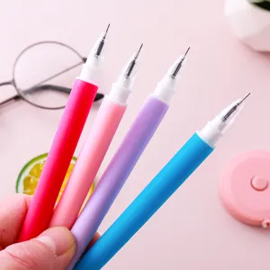 Set of 4 colorful creative gel pens with soft rubber grip for student writing