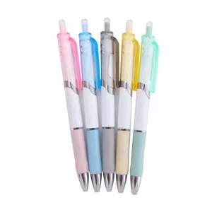 Set di 5 penne gel a scatto minimaliste in colori pastello per scuola e ufficio