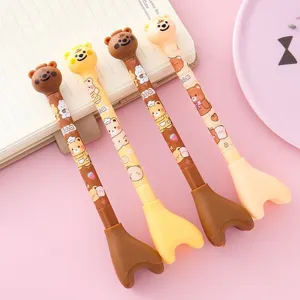 Creatieve Cartoon Beer Gelpen Met Standaard Voet 0.5mm Fijne Punt Inktpen Schattige Beer Vorm Briefpapier Pen Voor School Kantoor