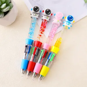Penna a Sfera Retrattile Creativa con Sabbia Mobile Astronauta in Plastica Multicolore per Scrittura Cancelleria per Studenti Scuola Ufficio Regalo