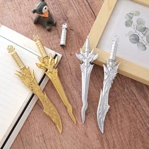 Creative Sword Shaped Gel Pen Dragon Snake Weapon Design 0.5mm Black Ink Neutral Pen For Student School Writing Office Gift