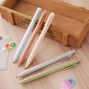 Set of 5 pastel macaron retractable gel pens in aesthetic colors