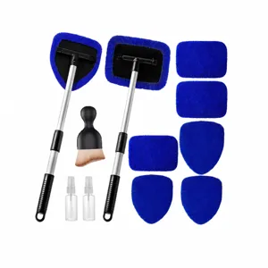 Car Windshield Cleaning Tool Car Interior Cleaning Kit With Telescopic Handle Window Brush Car Wash Brush Set