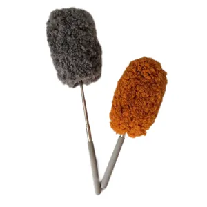 Household extended telescopic microfiber duster for ceiling fans and hard-to-reach dust cleaning.