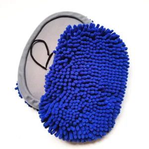 Fundas de repuesto para guante de lavado de autos de chenilla azul paño de limpieza.