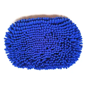 Funda de repuesto para guante de lavado de autos de chenilla azul, microfibra.
