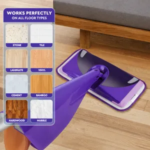 Reusable flat mop replacement pad set for efficient wet and dry home floor cleaning easily.