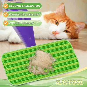 Reusable microfiber flat mop replacement pad compatible with Swiffer Wet Jet, strong water absorption.