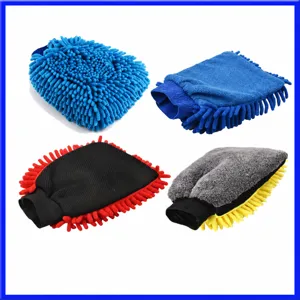 Car Wash Mitt Microfiber Chenille Cleaning Gloves Double Sided Super Absorbent Thick Auto Detailing Cleaning Tool Supplies