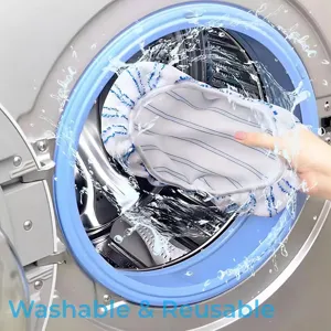 Reusable microfiber flat mop replacement cloth, washable and durable cleaning pad for daily use.