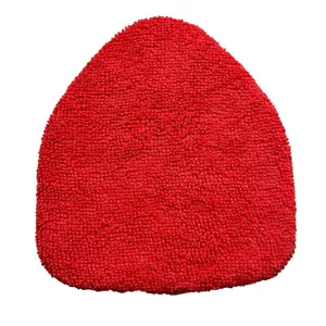 Detail shot of red microfiber replacement pad for car windshield cleaner and window defogger.