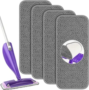 Reusable microfiber mop pads and spray mop set, wet and dry floor cleaning tools for home.