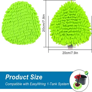 Cabezal de fregona de repuesto de chenilla verde 20cm 7.9in compatible con sistemas easywring.