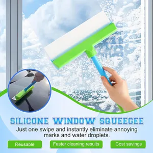 Close up detail of silicone car and window glass squeegee showing flexible blade.