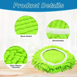 Cabezal de Fregona de Chenille Repuesto Ultra Denso Elástico Circular Cubierta